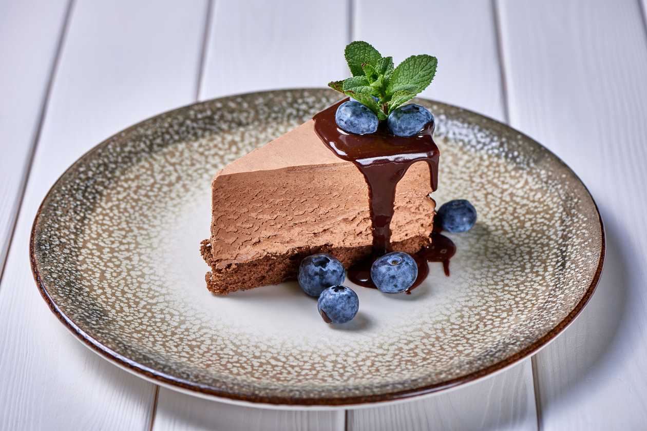 Chocolate Mousse with Blueberries and Nutella