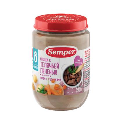 Semper - Beef Liver with Vegetables /8 months+/ 190g 8838