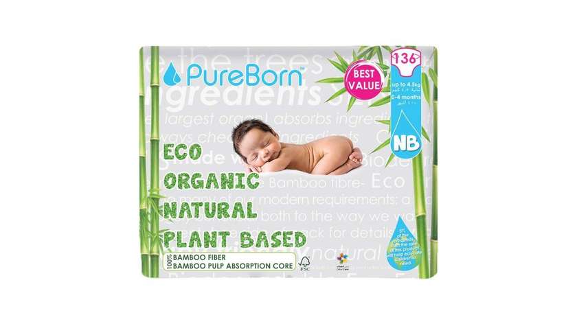 Pure Born Nb Value (136 Nappies / Pack)