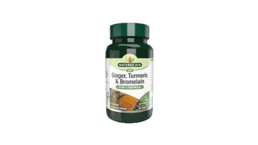 Natures Aid Ginger Turmeric & Bromelain  Tab 60