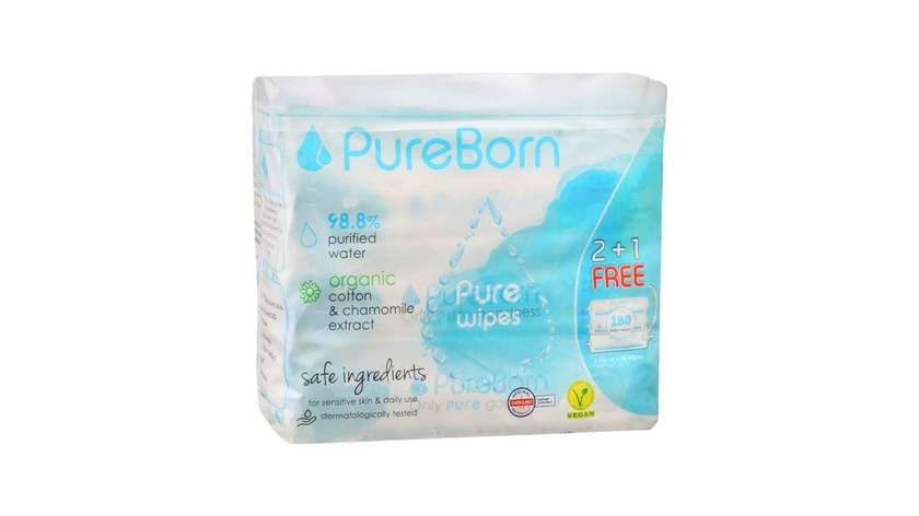 Pure Born Wipes 180'S