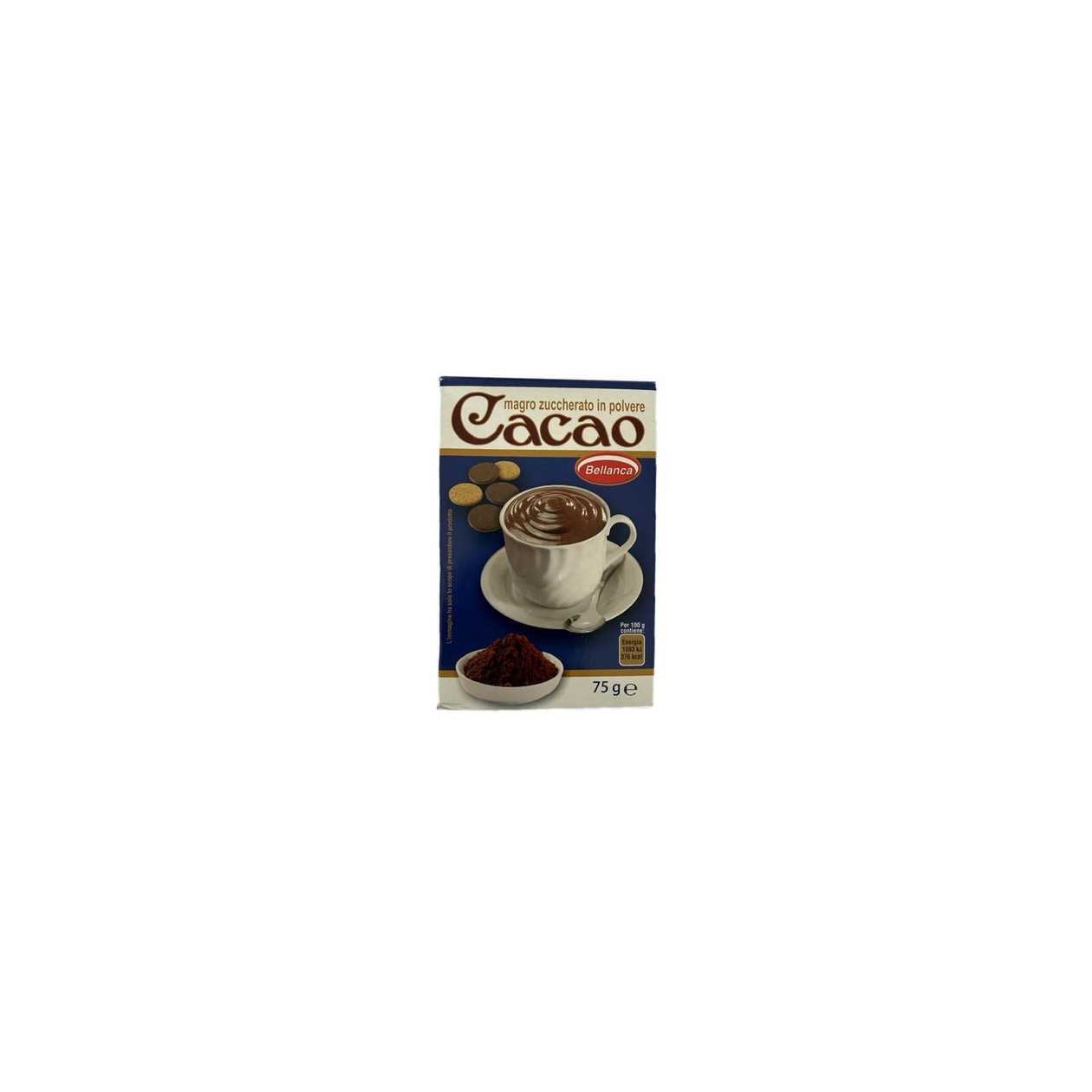 BELLANCA Cocoa Powder with Sugar. Net weight: 75g