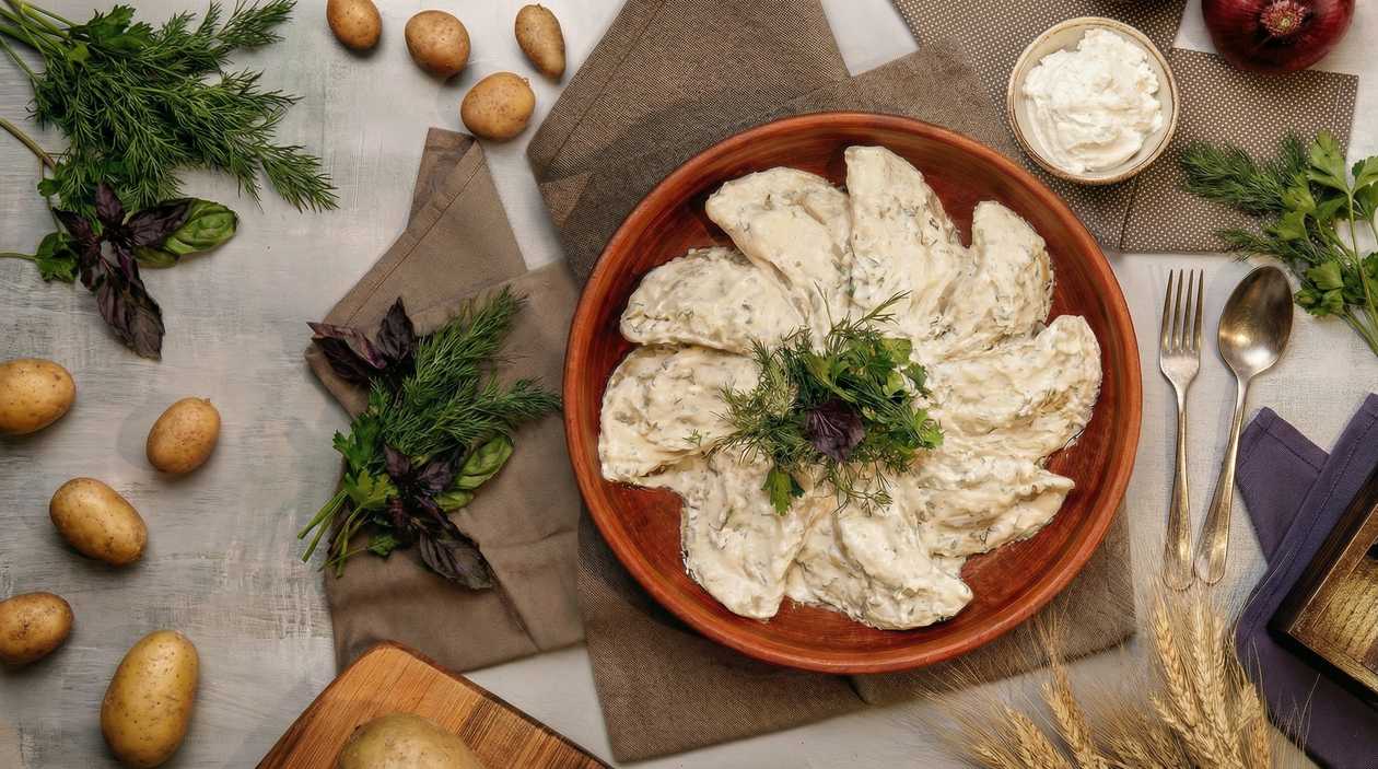 Potato Dumplings with Cheese Sauce