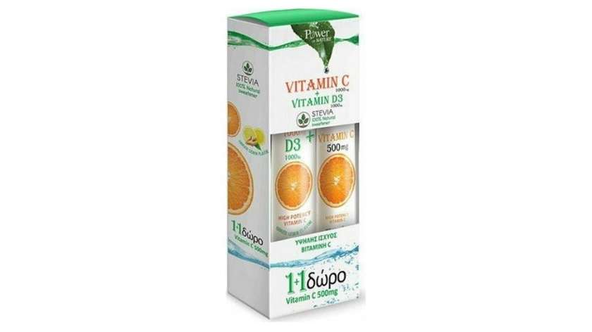 Power Of Nature Vit C + D3  Efferv 20 X 1000/500mg