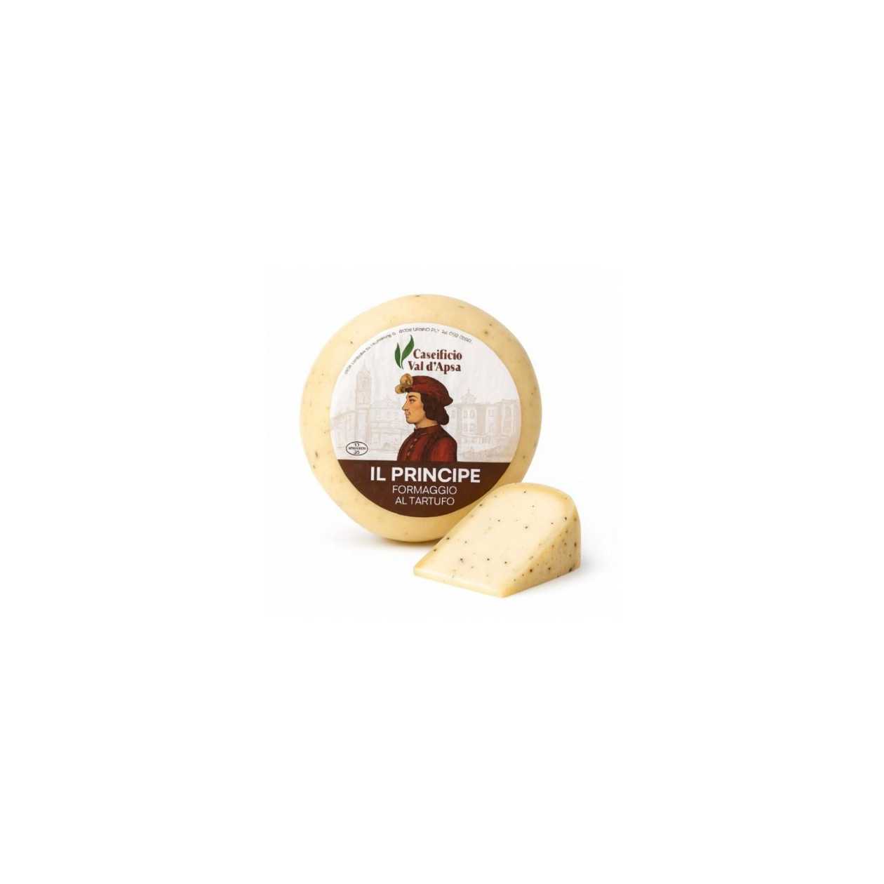 Caseificio Val d'Apsa IL PRINCIPE TRUFFLE CHEESE. Net weight 200g.
