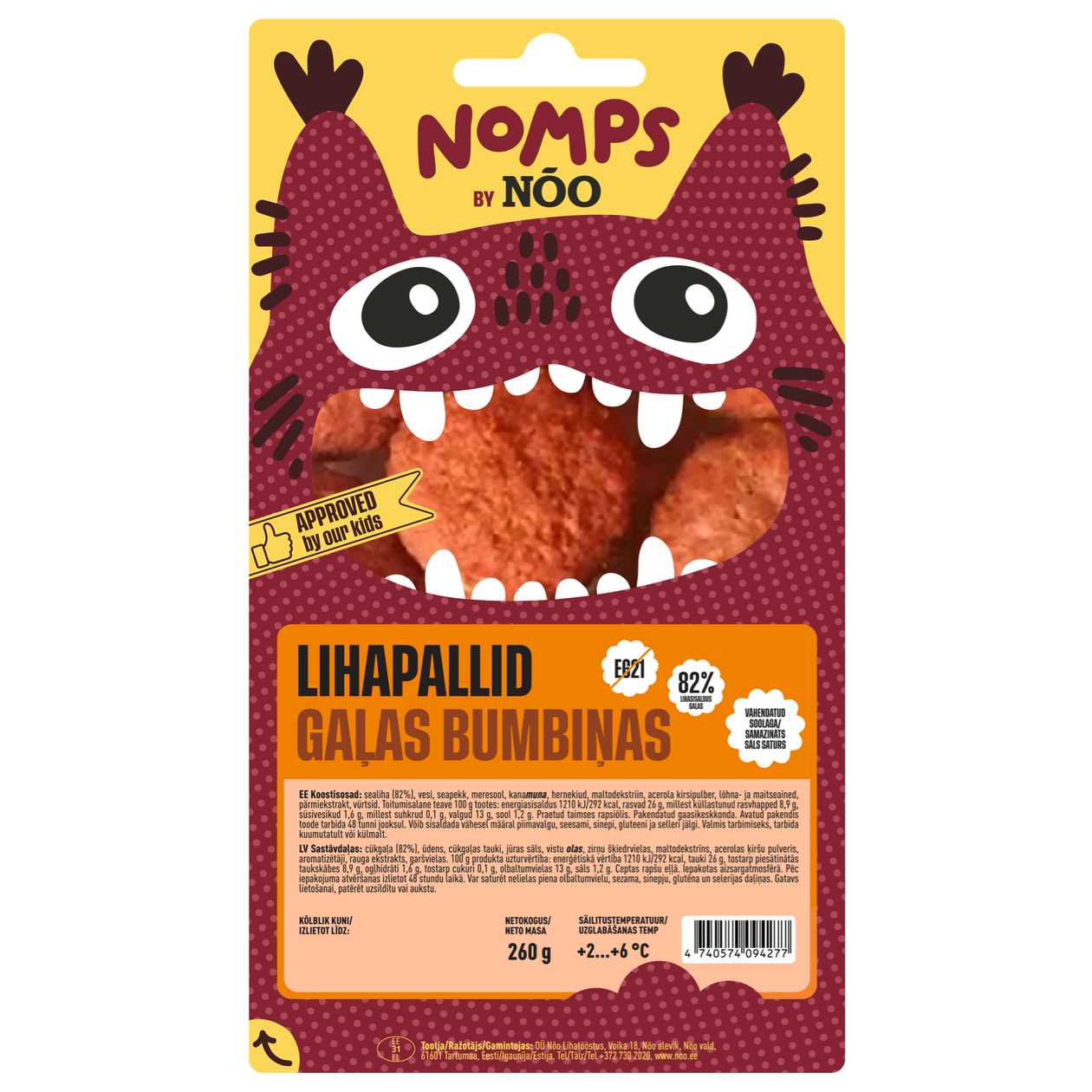Nõo, Nomps Meatballs, 260g (expires soon)