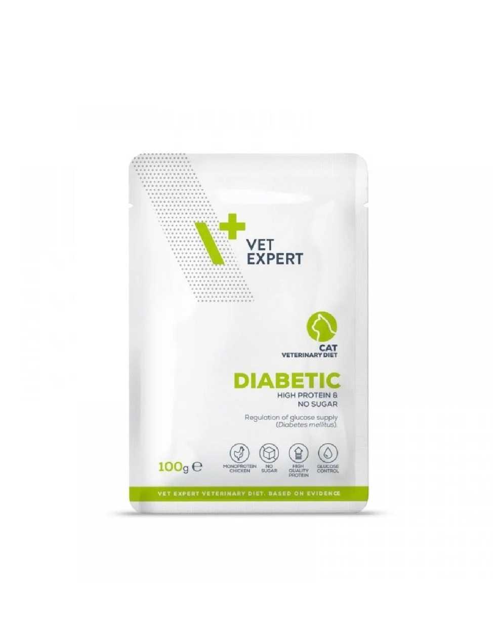 VETEXPERT Diabetic Cat – Veterinary Wet Food for Cats, 100 g
