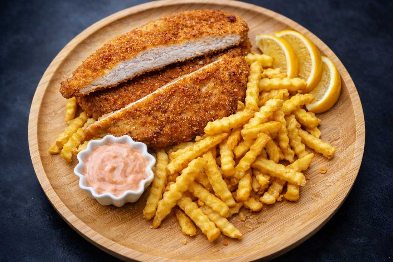 Schnitzel with garnish