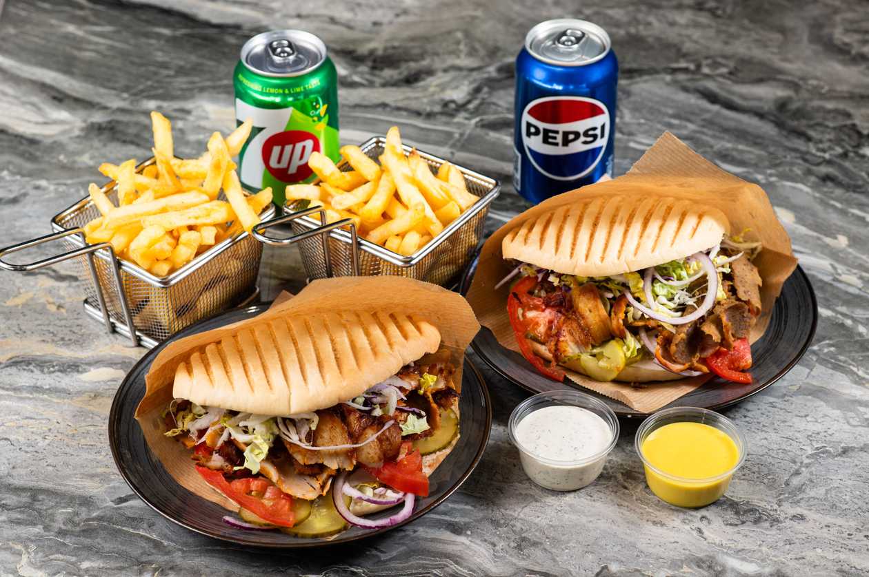 Kebab Platter in Pita Bread for Two