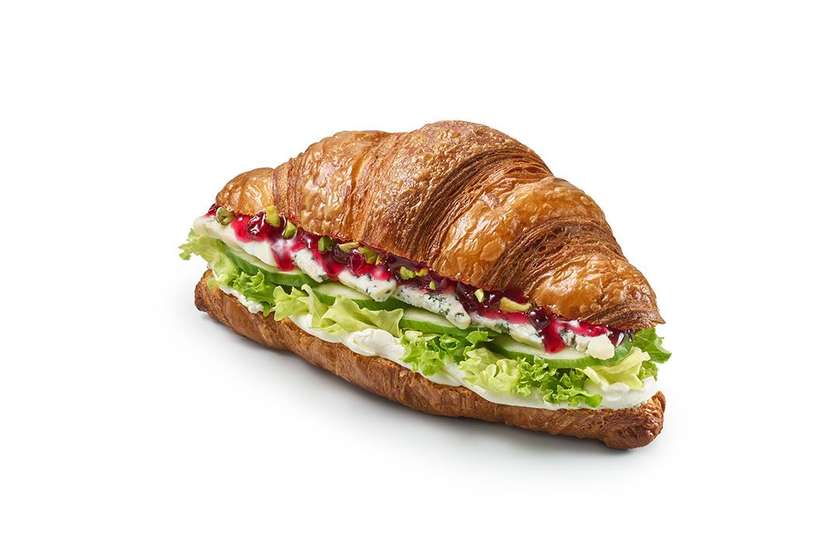 Croissant with Gorgonzola and Cranberry Jam