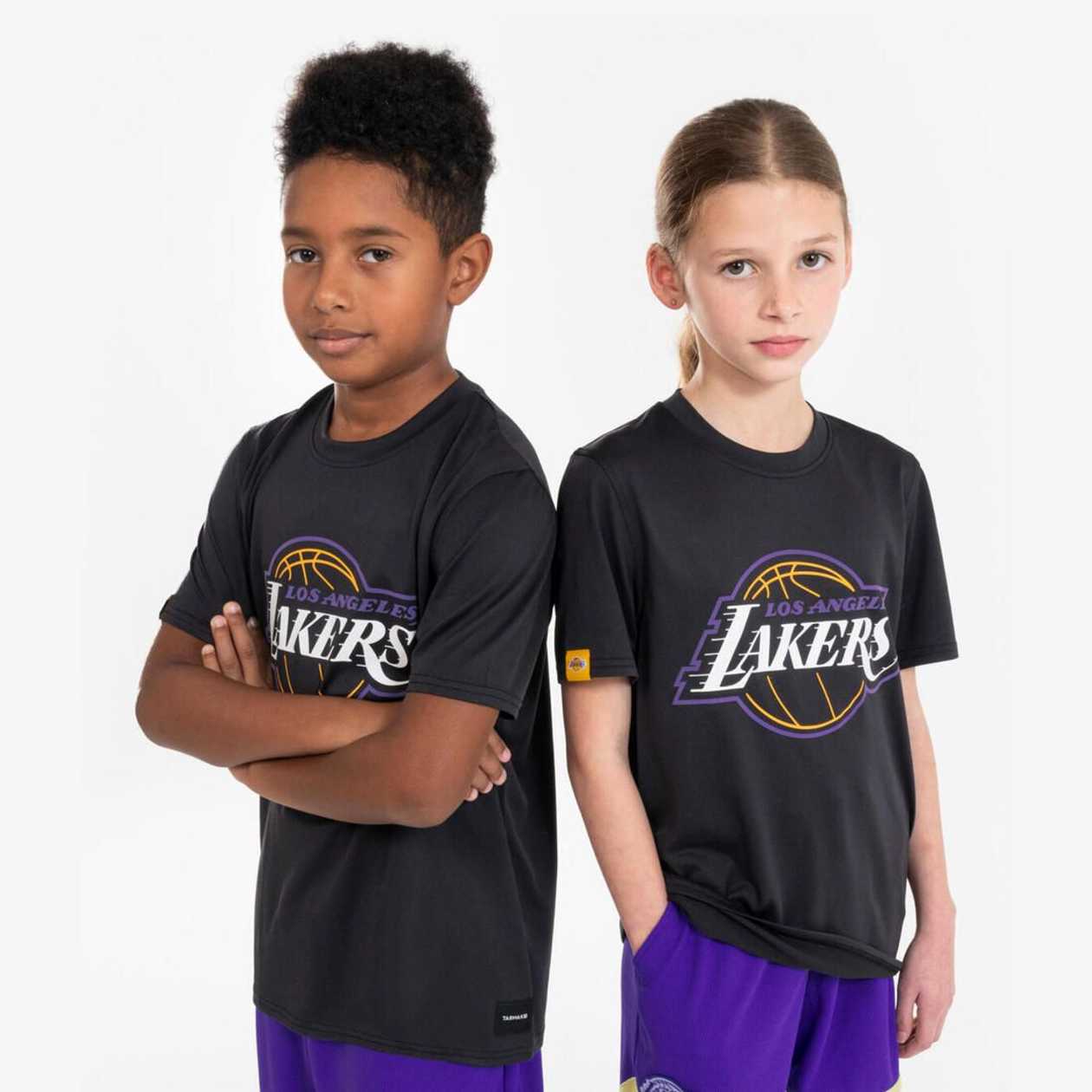 Kids' Basketball T-Shirt TS 900 NBA - Size 5-6years/3'7"-4' - Smoked Black