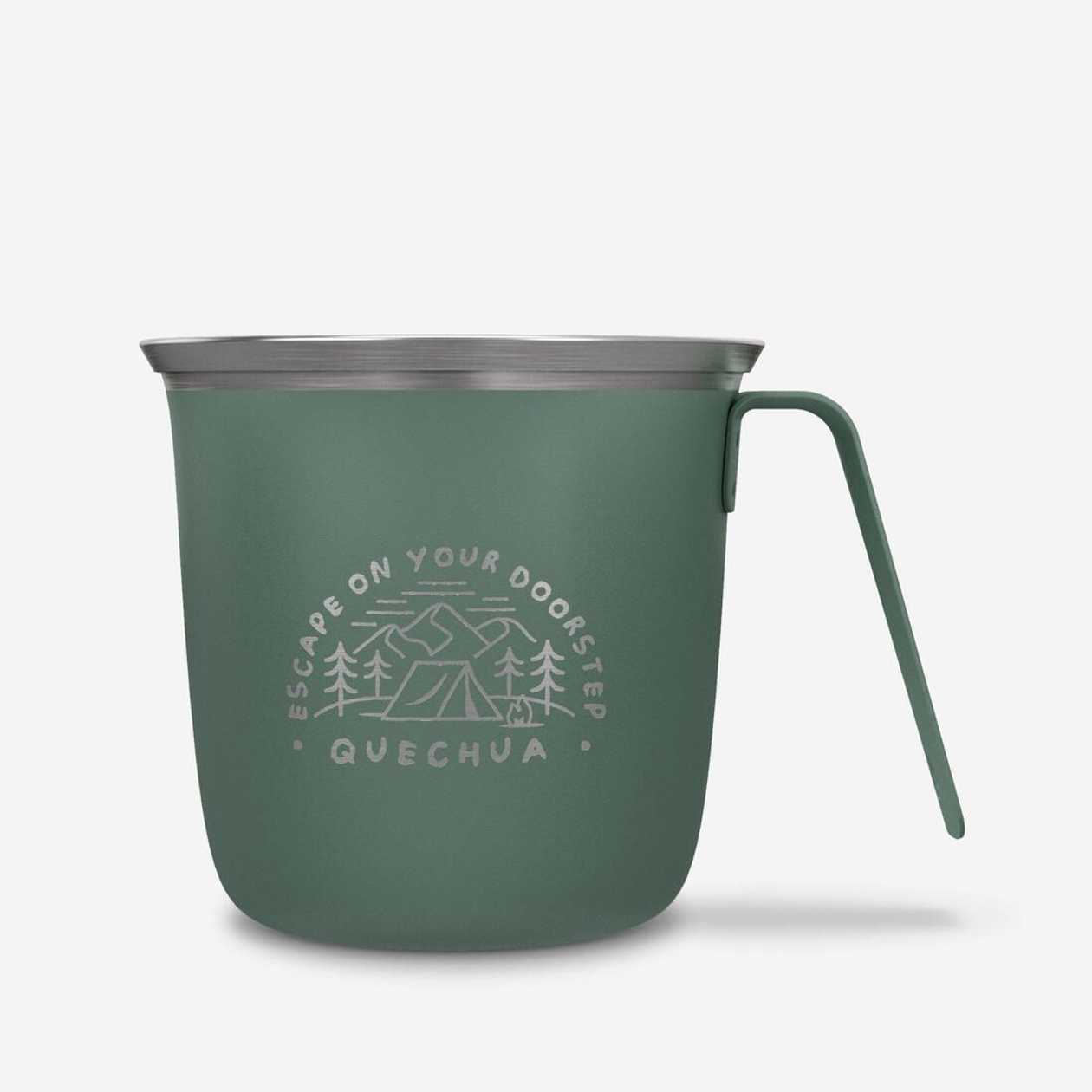0.3L stainless steel cup 500 for camping and hiking - Eucalyptus Green