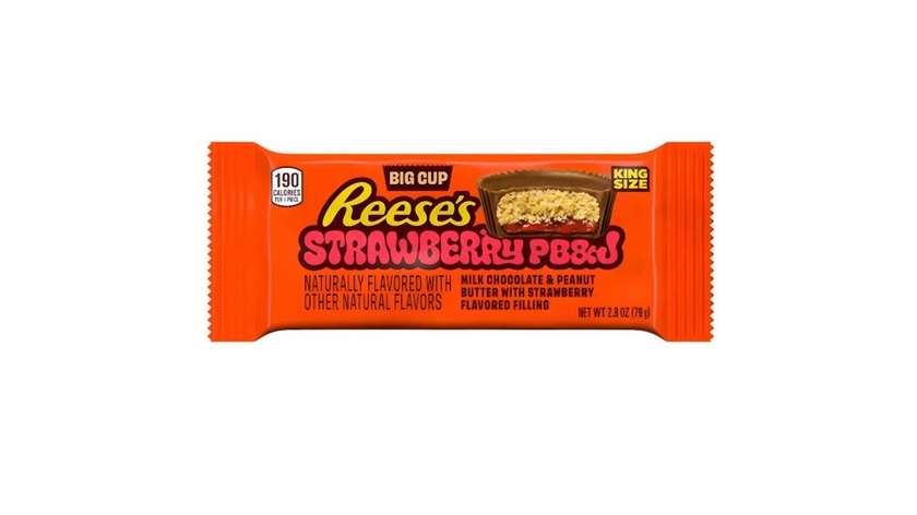 Pieninio šokolado krepšeliai REESE'S BIG CUP (STRAWBERRY PB&J), 79g