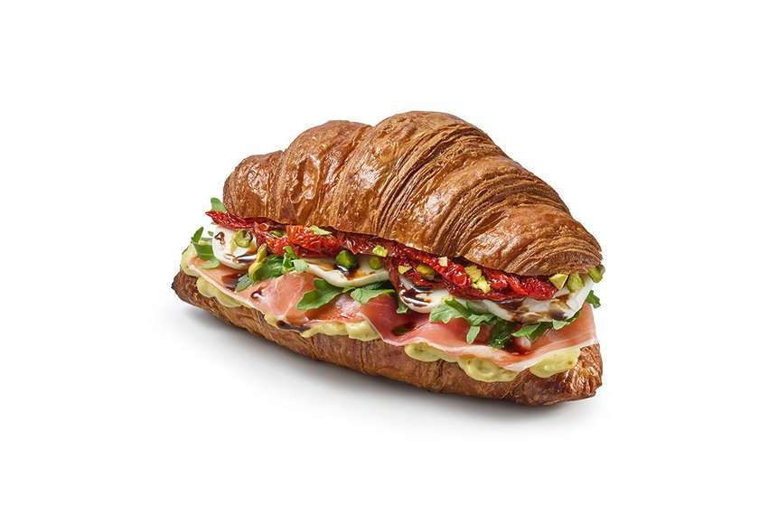 Croissant with Ham, Mozzarella, and Sun-Dried Tomatoes