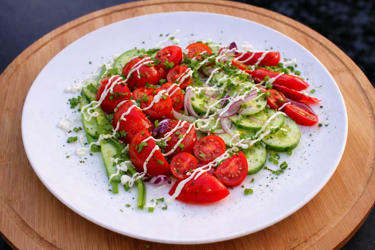 Classic cucumber tomato salad