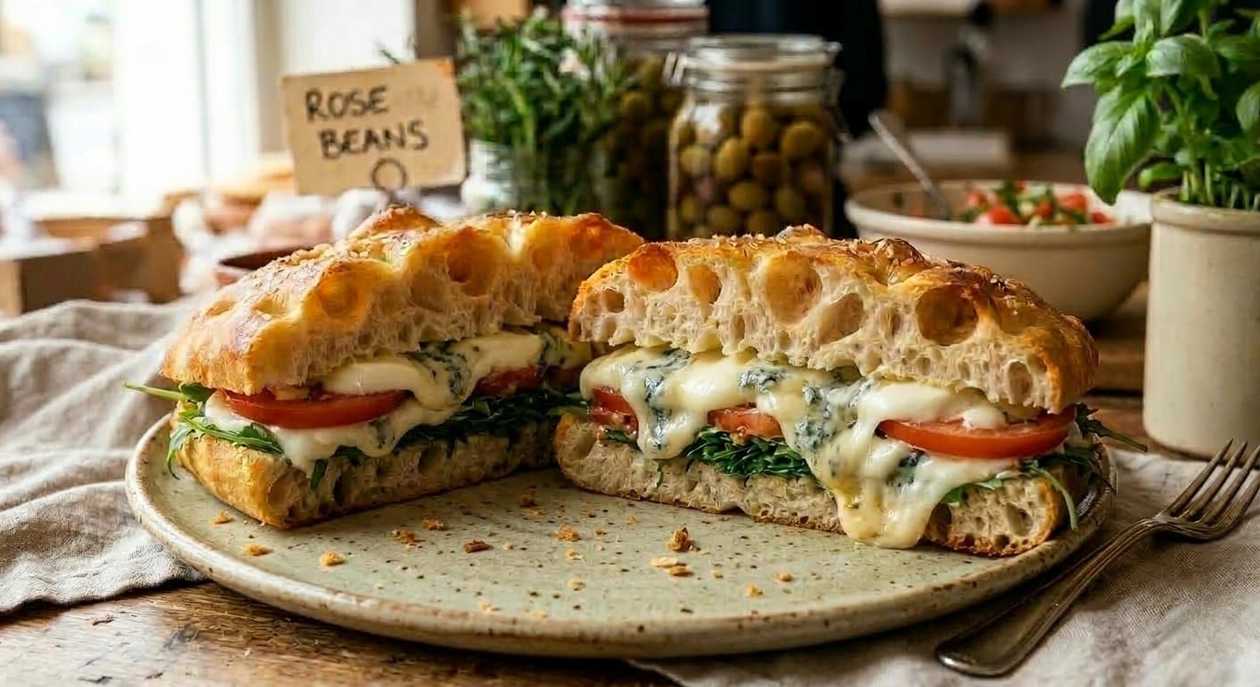 GOURMET PANINI WITH MOZZARELLA  AND GORGONZOLA - VEGETARIAN