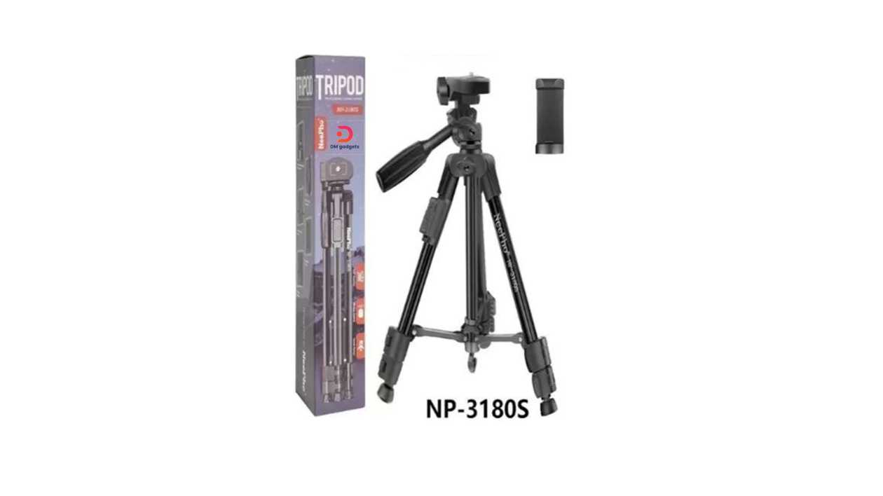 #615D-1#Neepho®NP-3180S Professional Heavy Duty Aluminum Alloy Video Stand Tripod – Black