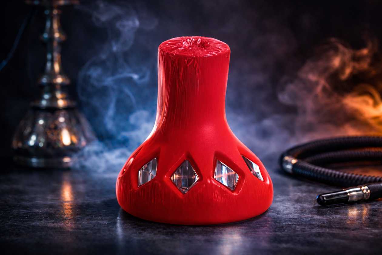 Rezin Korpuslu, Şüşə Dizaynlı Qəlyan Çaşkası - Red(Qırmızı)