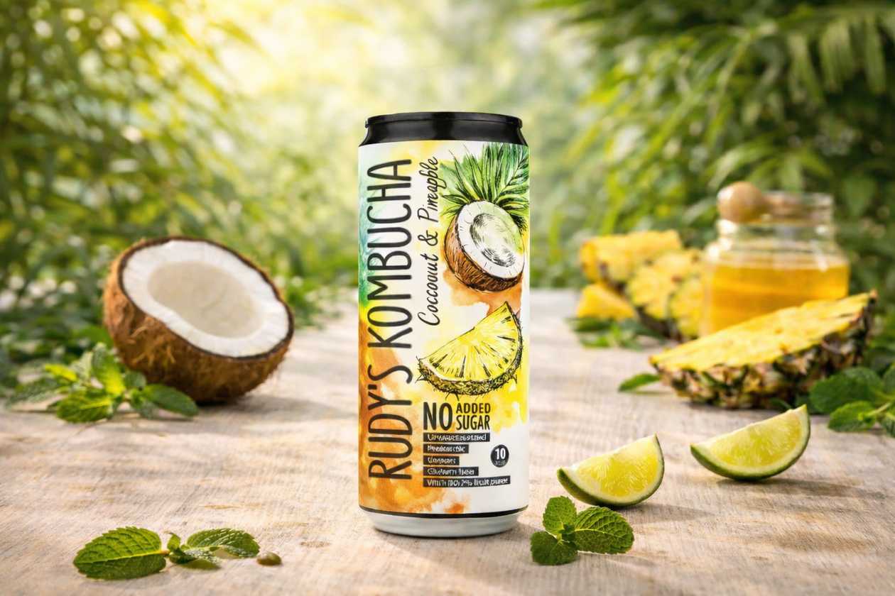 Rudy's Kombucha Coconut Pineapple