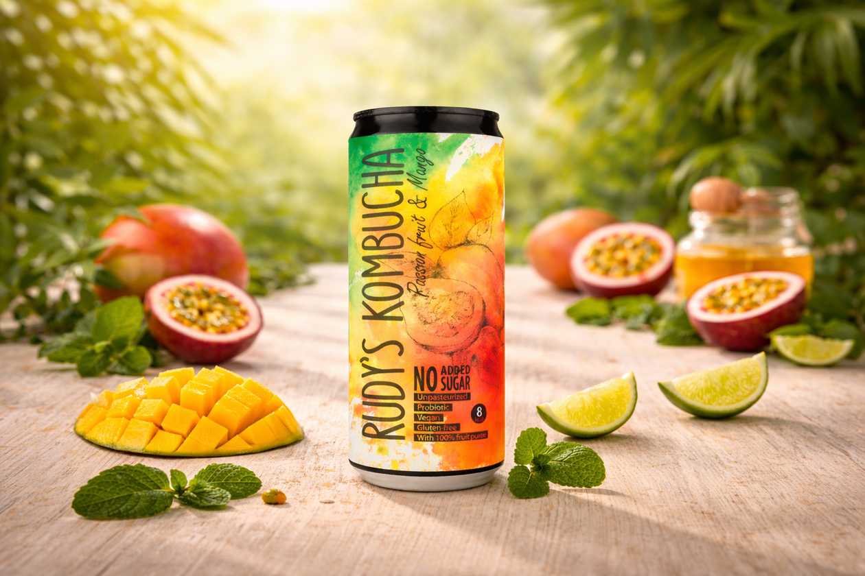 Rudy's Kombucha Mango Passion Fruit