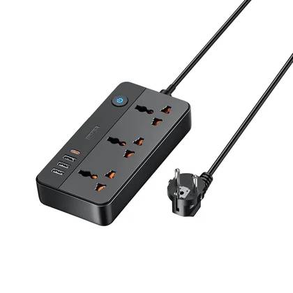 Remax 3way Power Strip Black 1.5M
