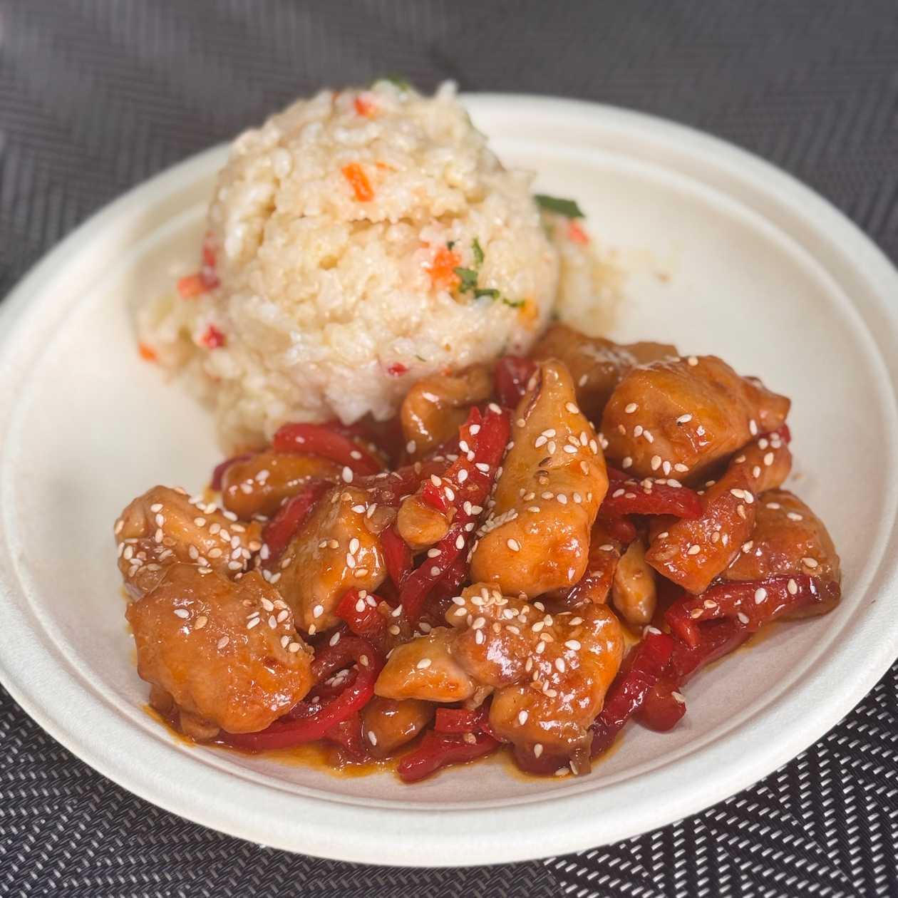 Asian Chicken Served with Rice