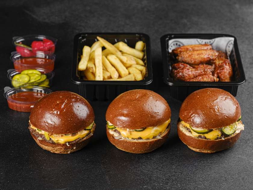 Combo Burger and Wings, XL