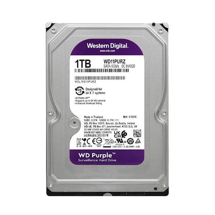 WD Purple Surveillance HDD 1TB SATA 6 Gb/s, 64 MB Cache
