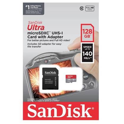 SanDisk Ultra microSDXC 128GB With Adapter Class 10 A1