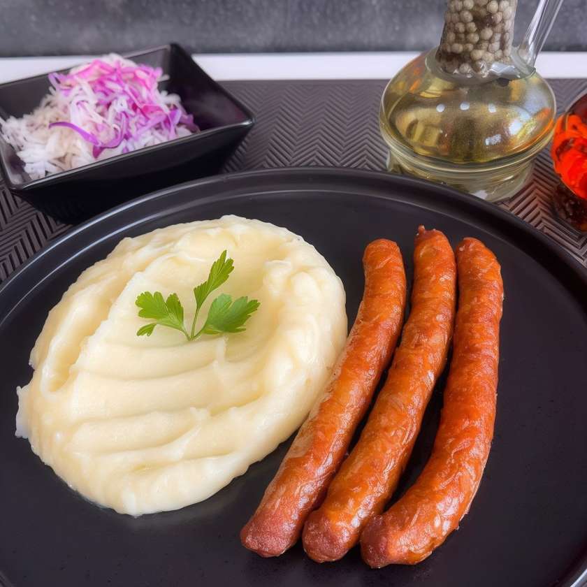 Semi-Smoked Sausages Menu + Baguette