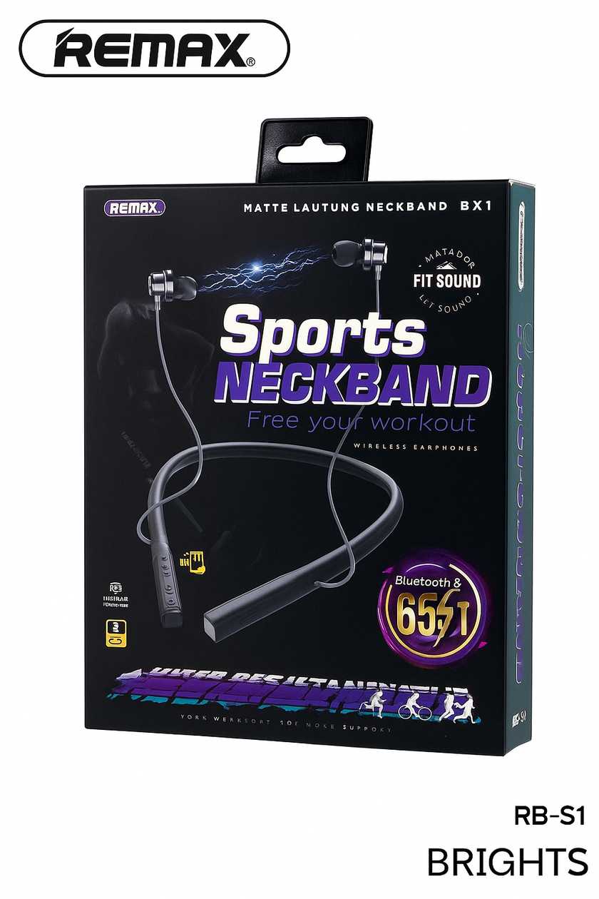 Remax Wireless Neckband sport bluetooth headphones Black