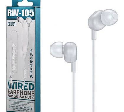 Remax Earphone With HD Mic In-ear 3.5mm Jack White