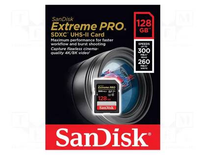 Sandisk Extreme Pro 128GB SDXC UHS-II U3 300MB/S V90