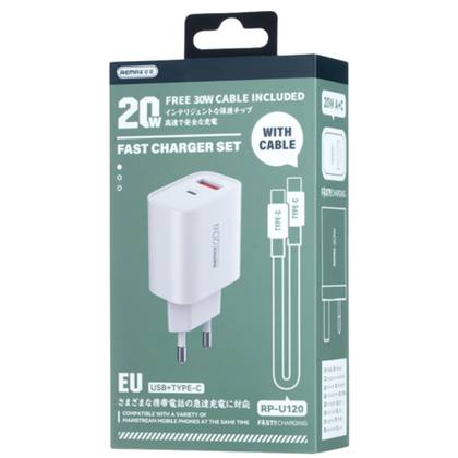 Remax Charger 20W with Type-C to Type-C Cable 30W