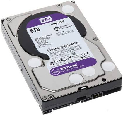 WD 6TB Purple Surveillance HDD - SATA 6 Gb/s, 64 MB