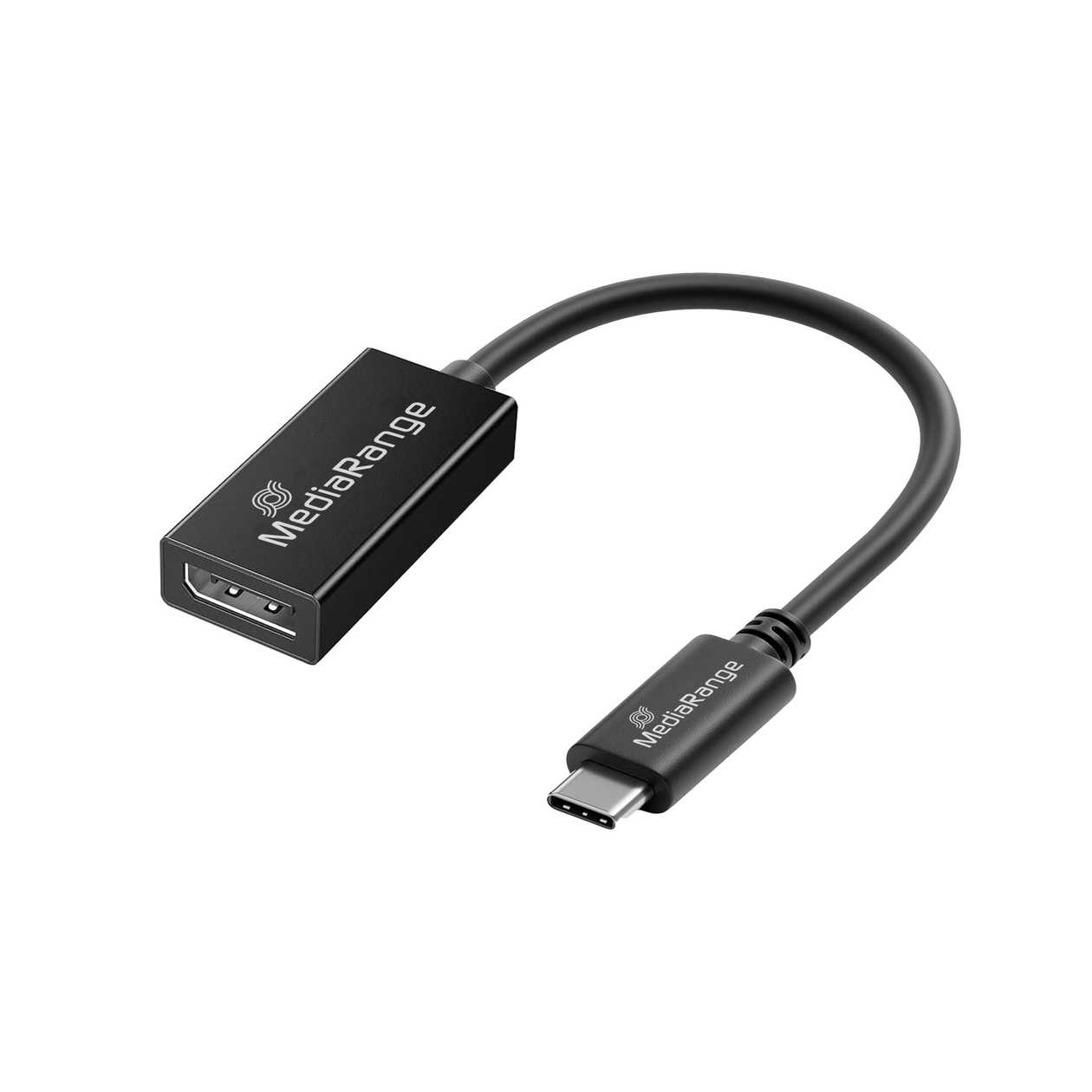 MediaRange USB Type-C® to DisplayPort™ Audio and Video Converter, 20cm, Black