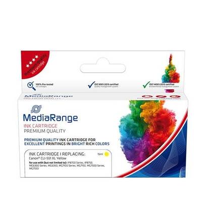 MediaRange Ink cartridge Canon CLI-551XL Yellow
