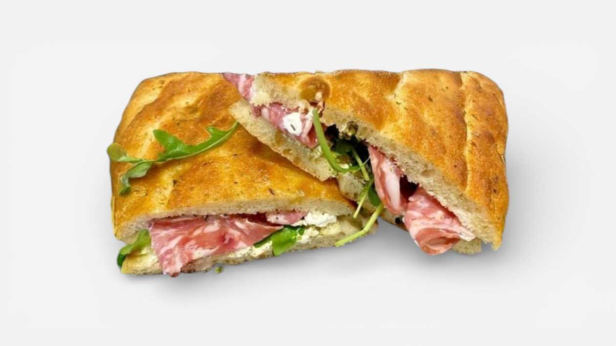 Focaccia with Spicy Salami