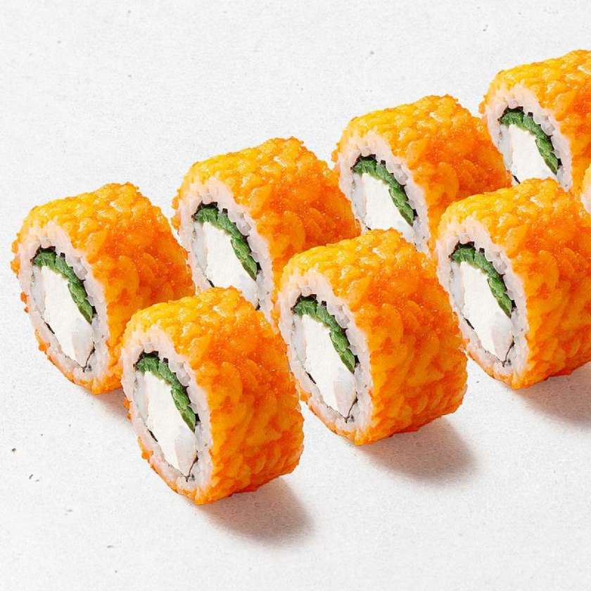 Філадельфія в масаго з креветками гриль рол