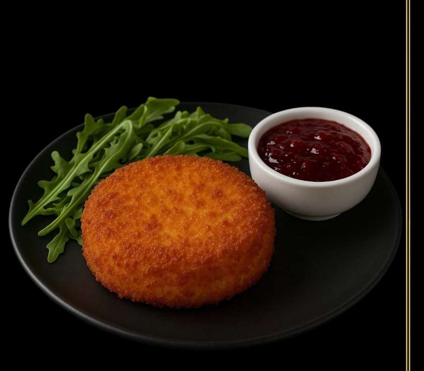 Camembert crocant cu dulceață de afine