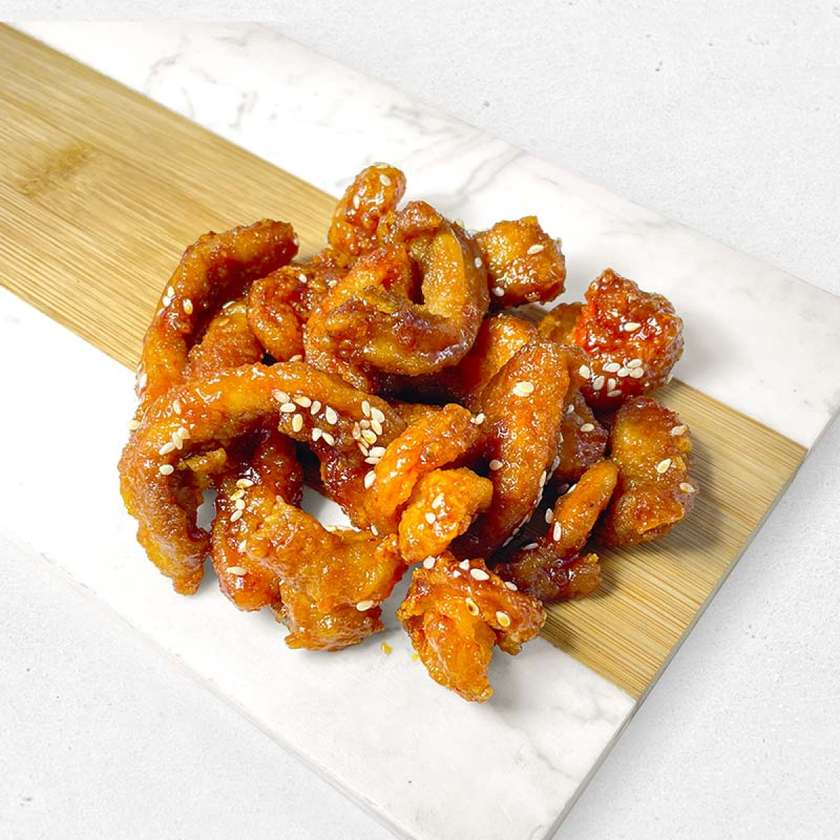 Гострий мікс креветки з курчам