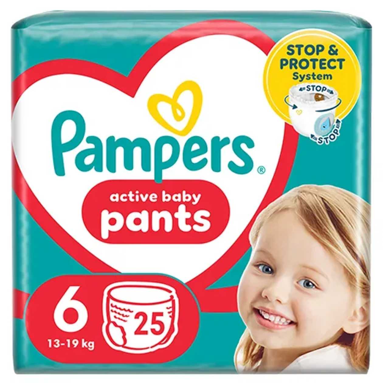 Pampers activ baby Scutec Chilotel Nr.6, 13-19 kg, 25 buc