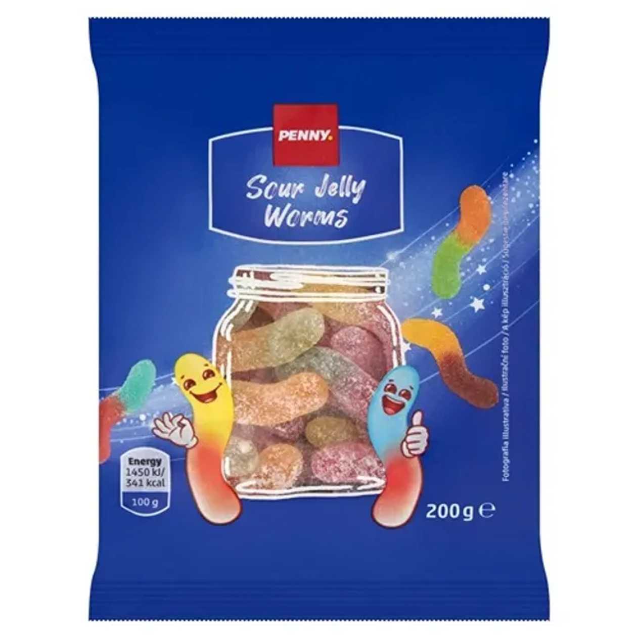 PENNY jeleuri acrisoare in forma de viermisori cu aroma de fructe 200 g