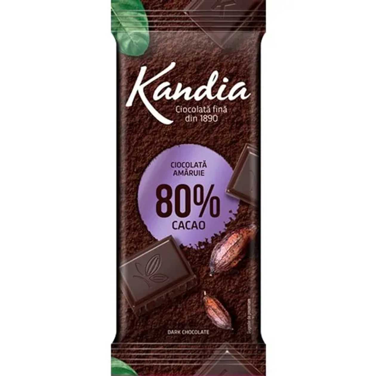 Kandia Ciocolata amaruie 80% 80 g