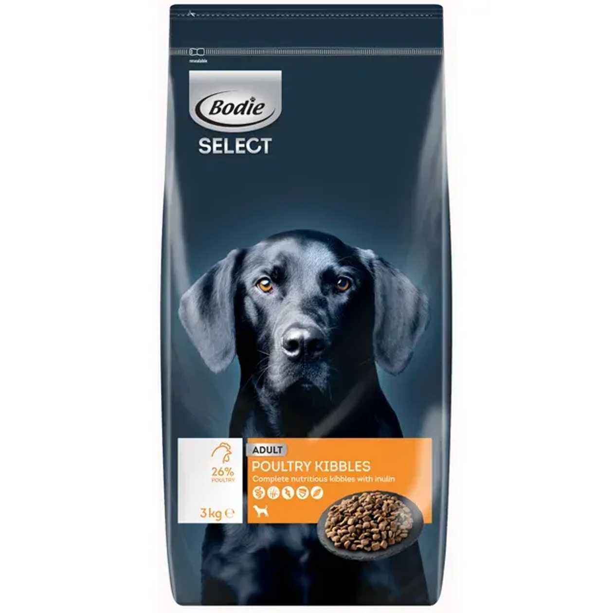 Bodie Select furaj cu pasare, pentru caini adulti 3 kg