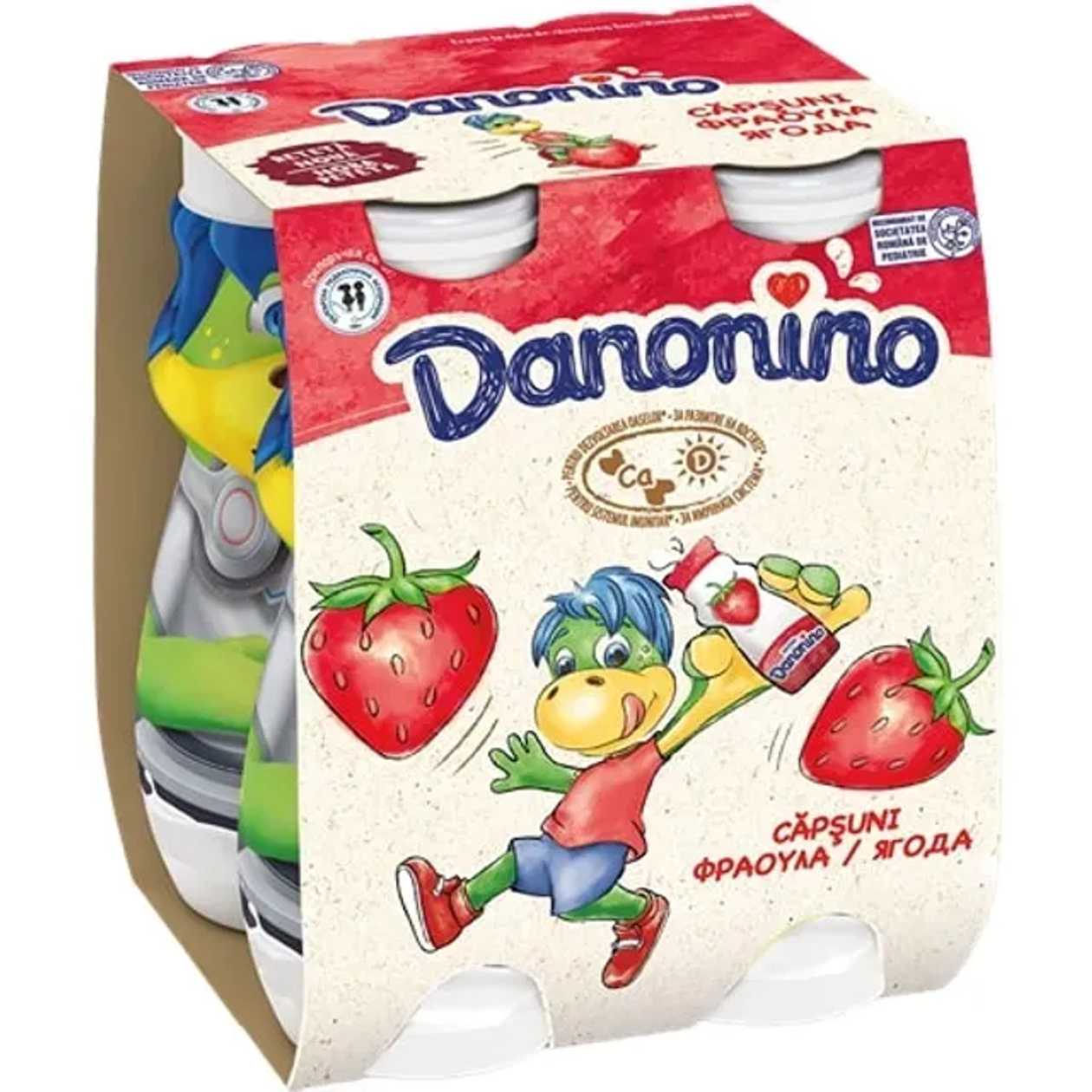Danonino Iaurt de baut cu capsuni 4 x 100 g