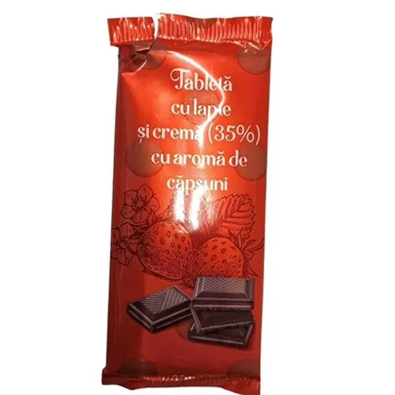 TABLETA CU LAPTE SI CREMA CU AROMA DE CAPSUNI 90G