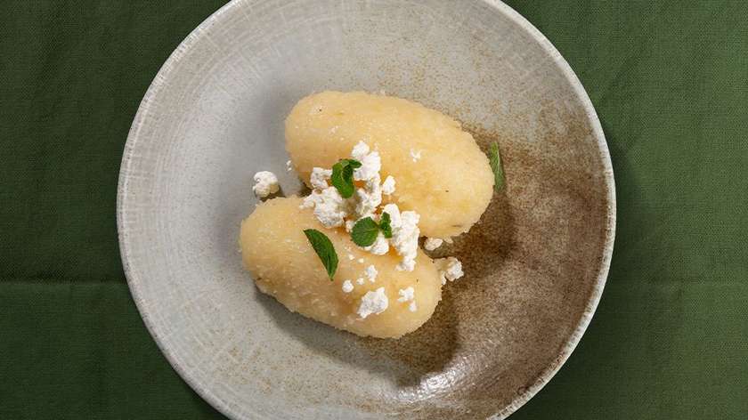 Potato dumplings with curd
