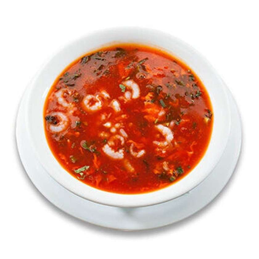 35. Spicy tomato soup with seafood 🌶️