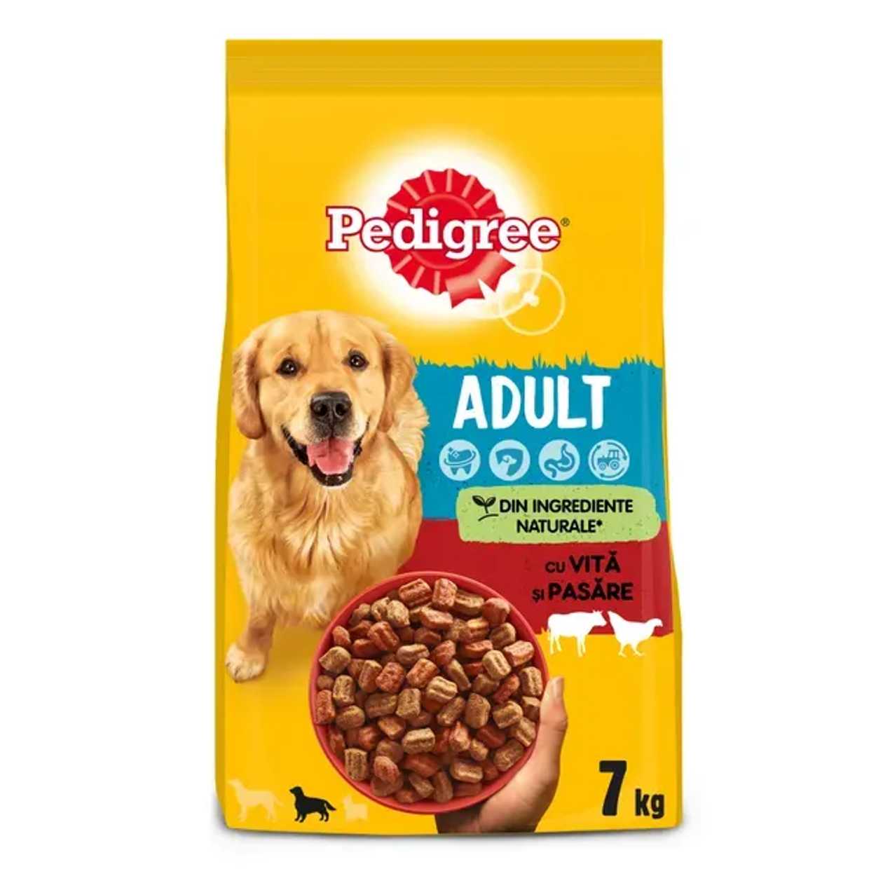 Pedigree adult Hrana uscata cu vita&pasare pentru caini 7 kg